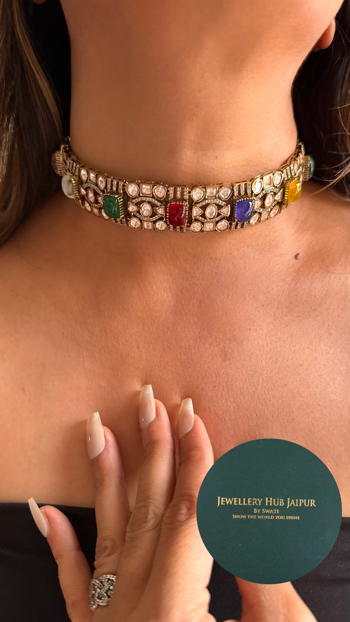 Sabyasachi multicoloured statement choker