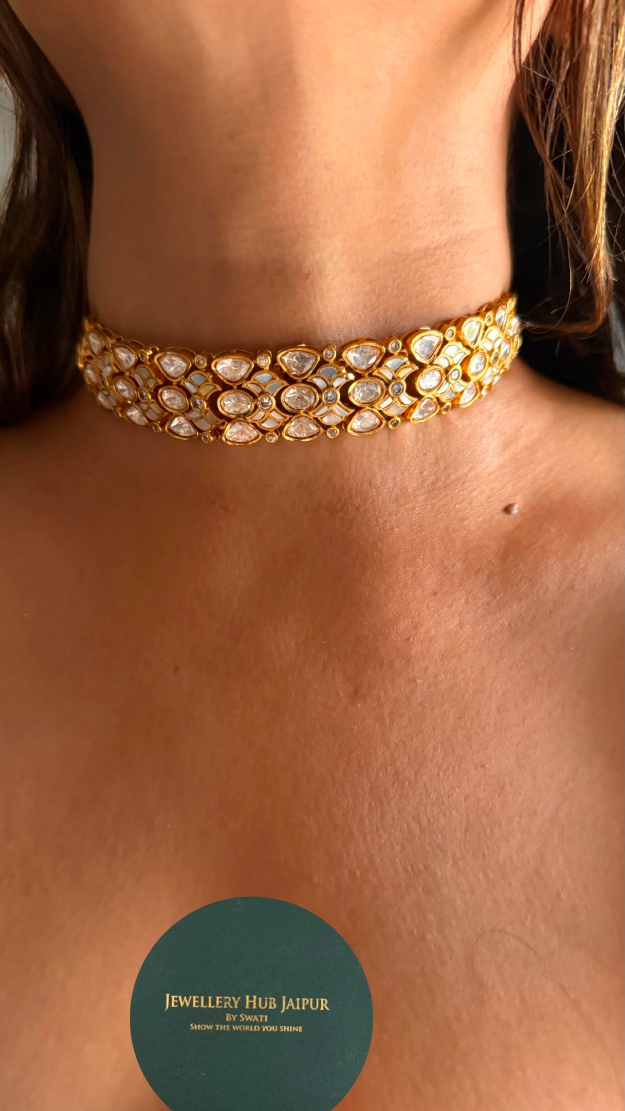 Real moissanite with mother of pearl detailing Necklace
