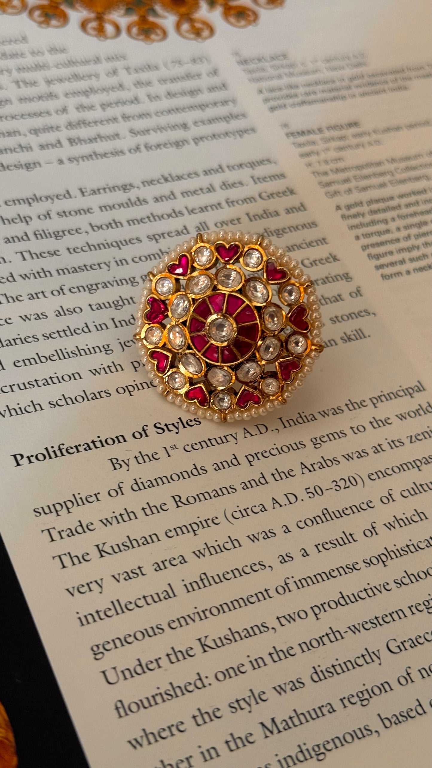 Paachi kundan ruby heritage ring