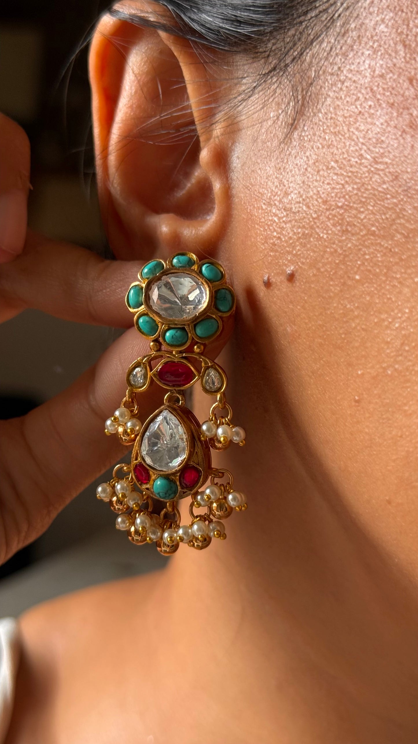 Ruby & firoza designer collar necklace