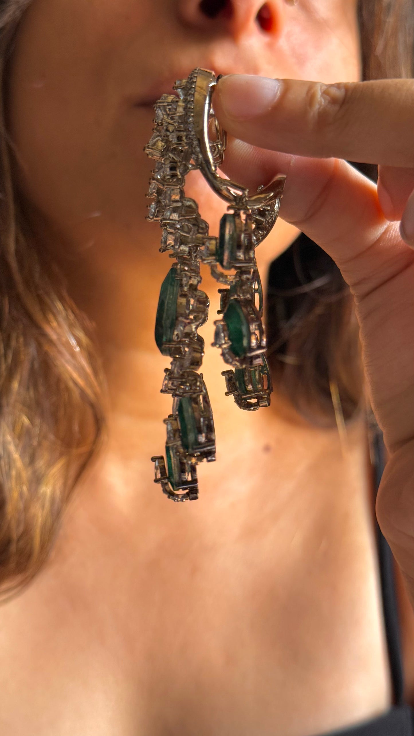 Emerald cocktail danglers