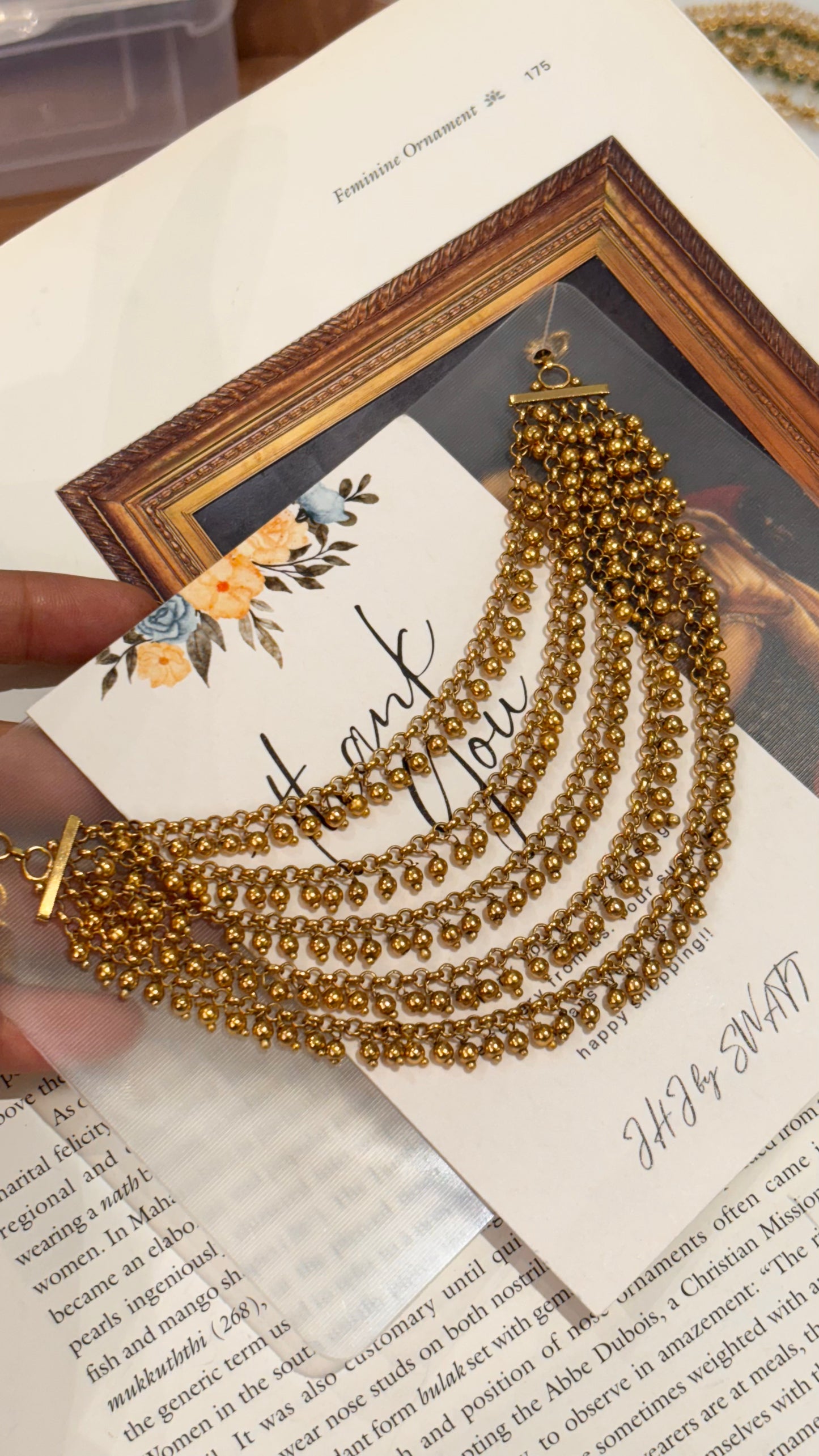 Gold Detailing Five Layer Earchain
