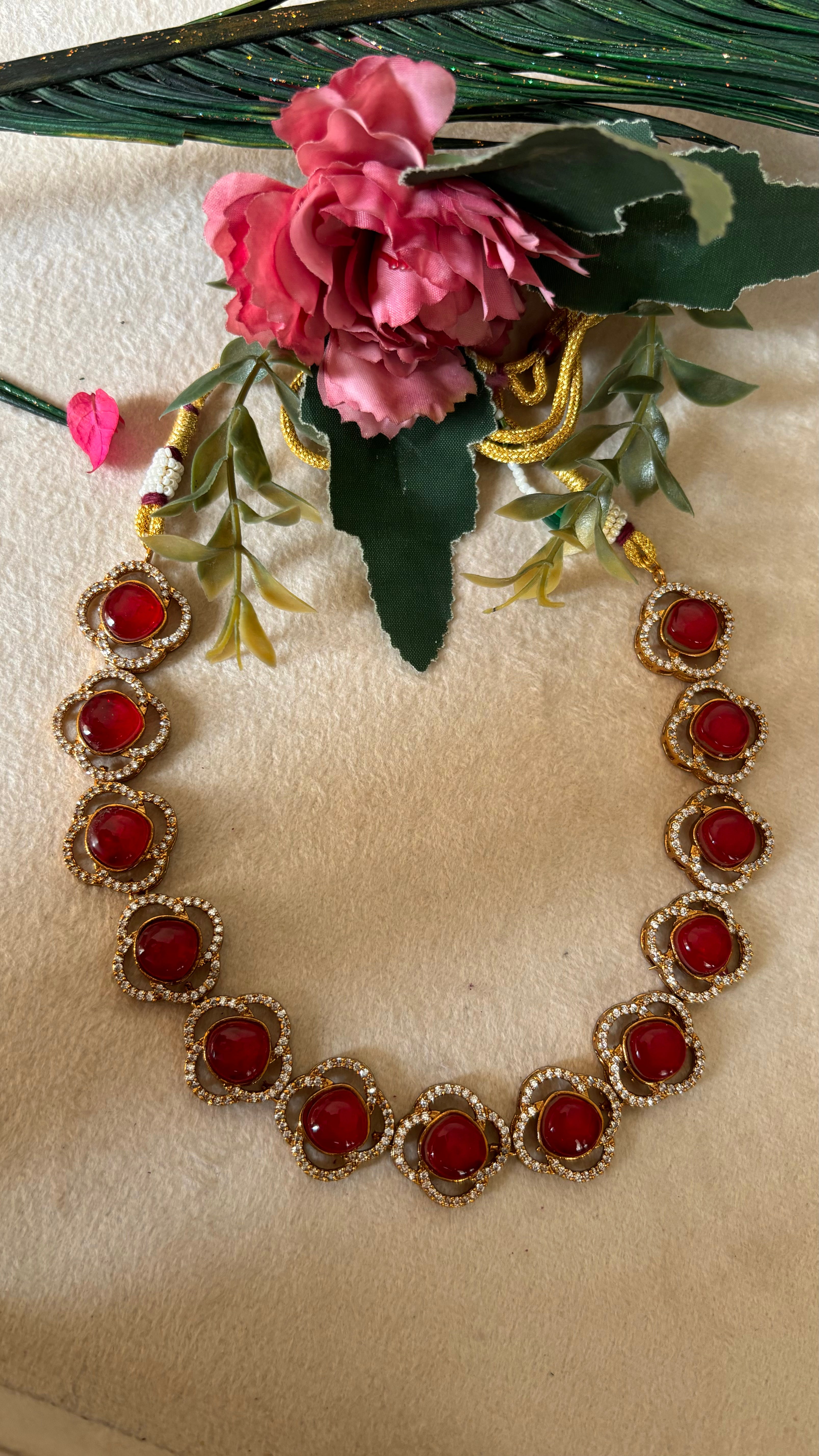 Ruby minimalist collar necklace