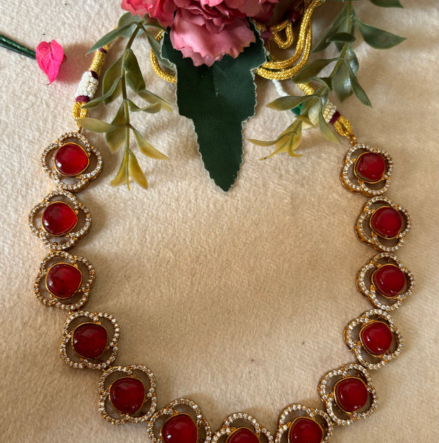 Ruby minimalist collar necklace