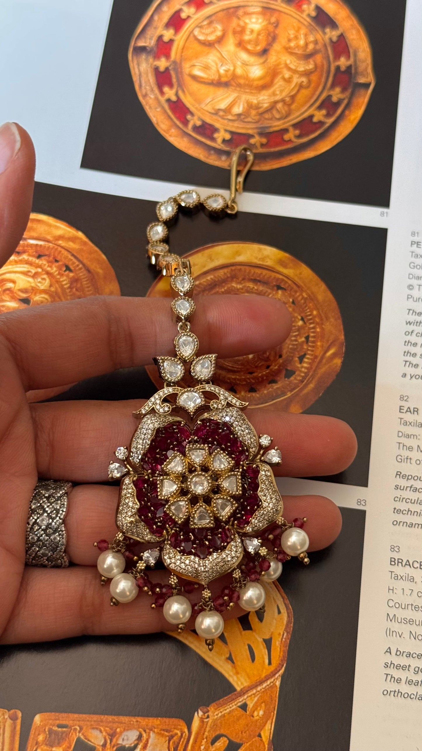 Ruby rani takkar floral Victorian work mangtika