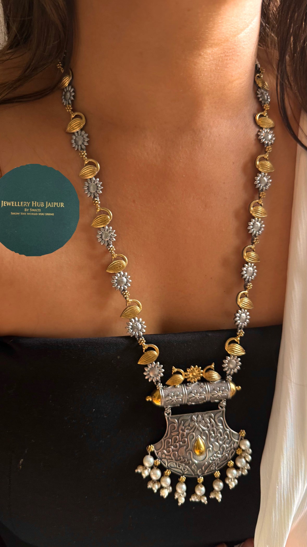 Peacock Inspired Savar Tribal Pendant Necklace