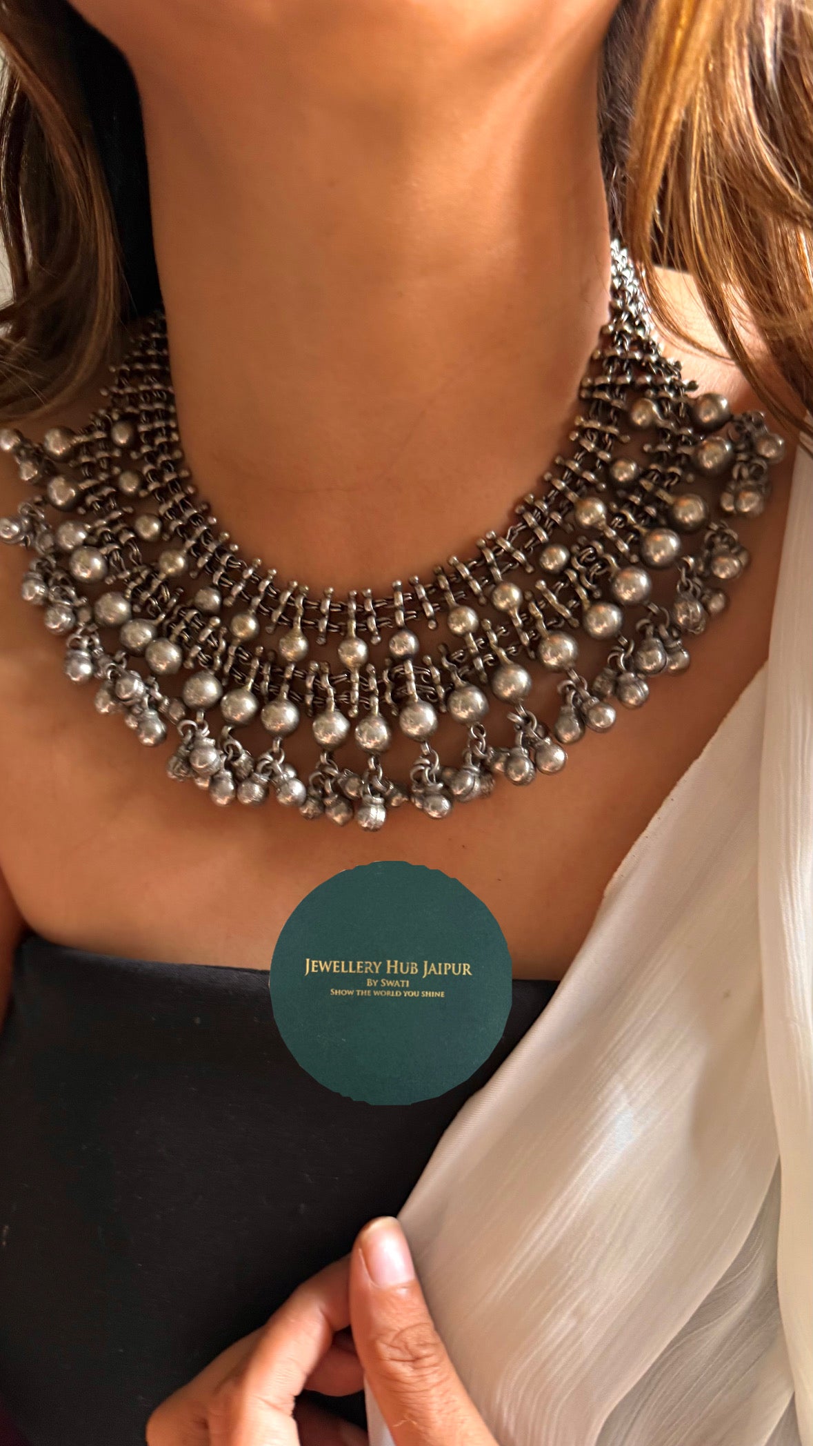 Oxidized Tribal Khasi Ghungroo Statement Necklace