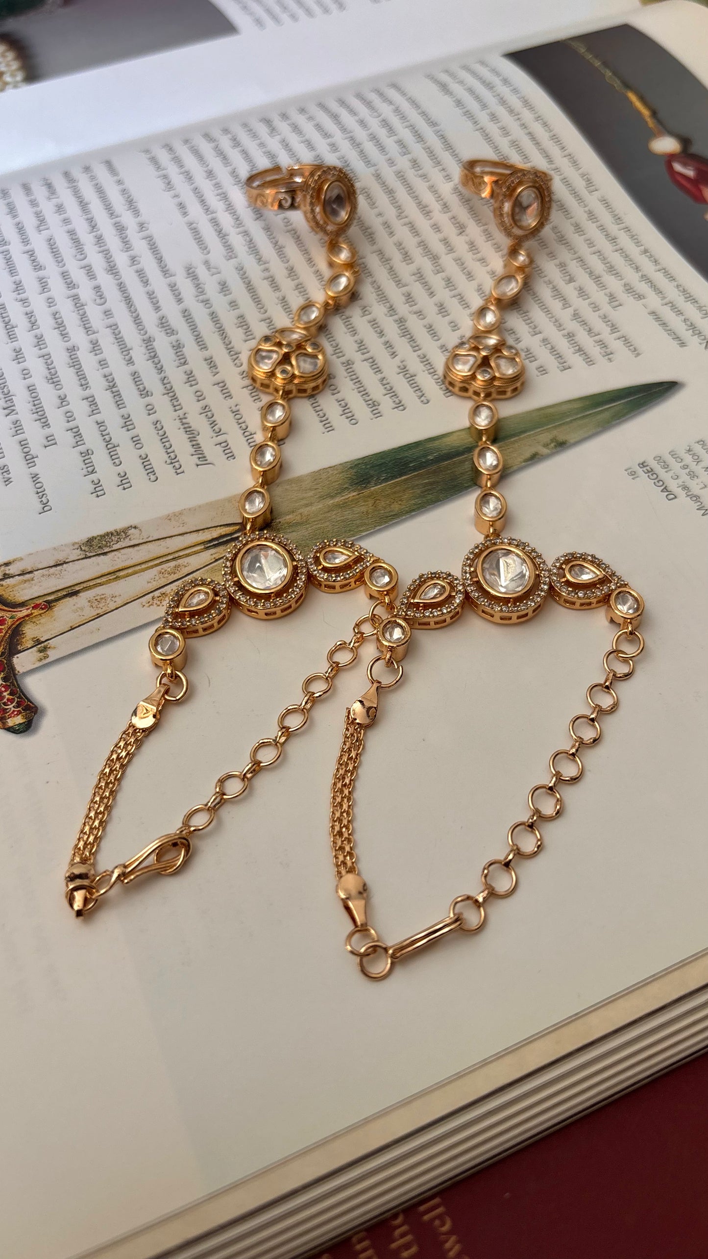 Moissanite polki gold polish hathphool