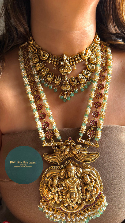 Goddess Lakshmi & Lord Krishna inspired temple combo