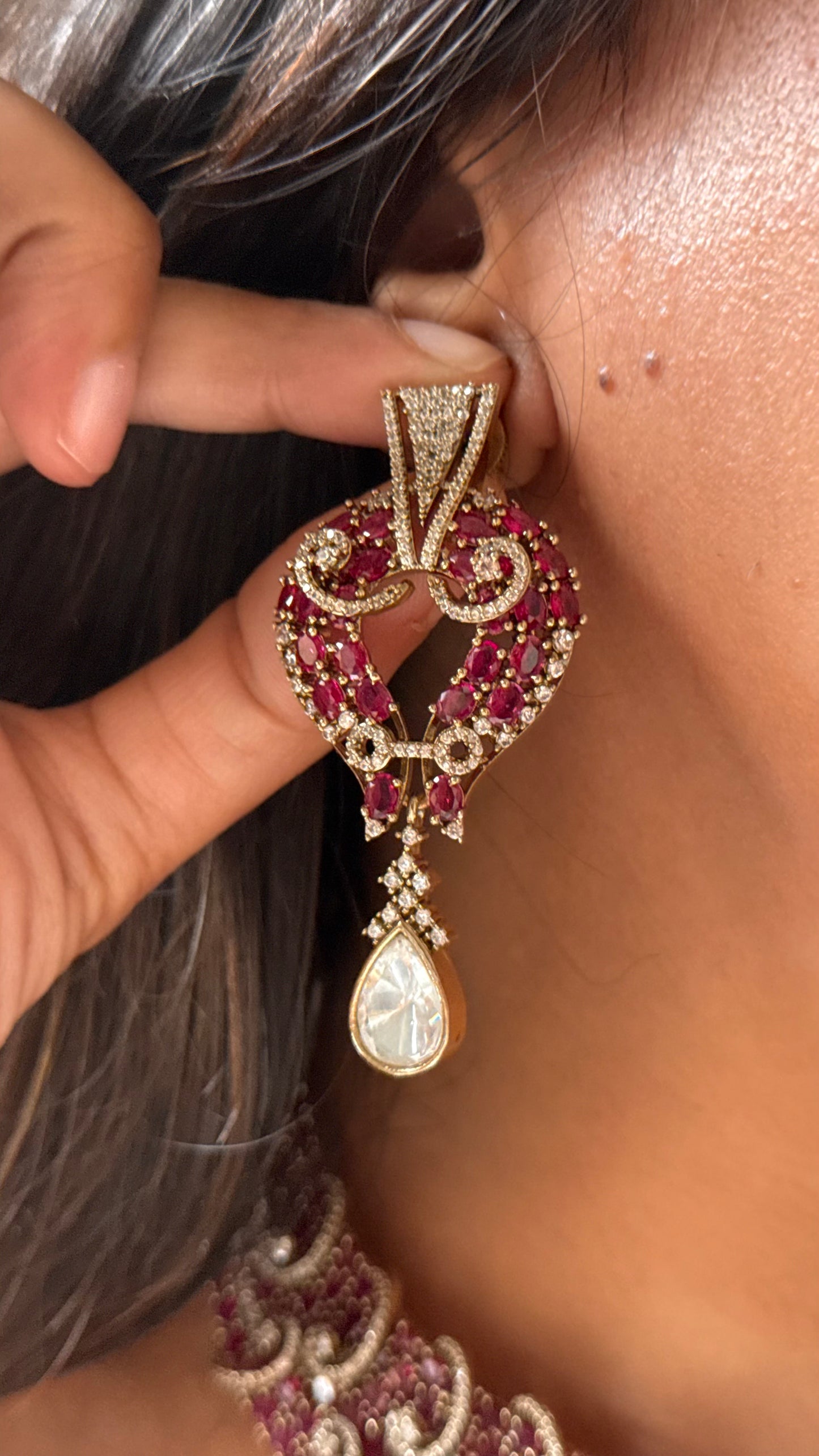 Rani pink doublets designer Necklace