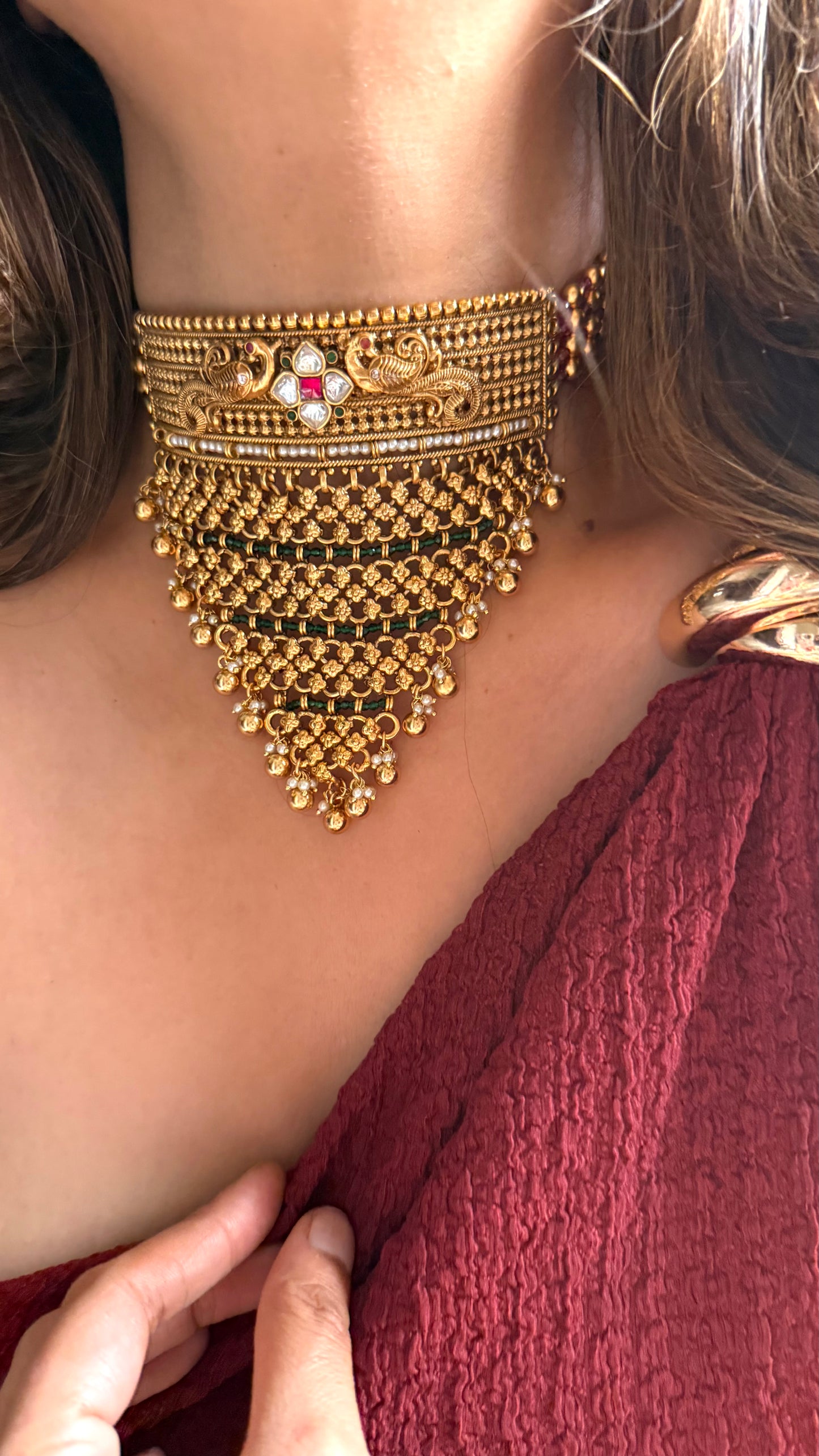 Rajwada paachi aad with Peacock detailing
