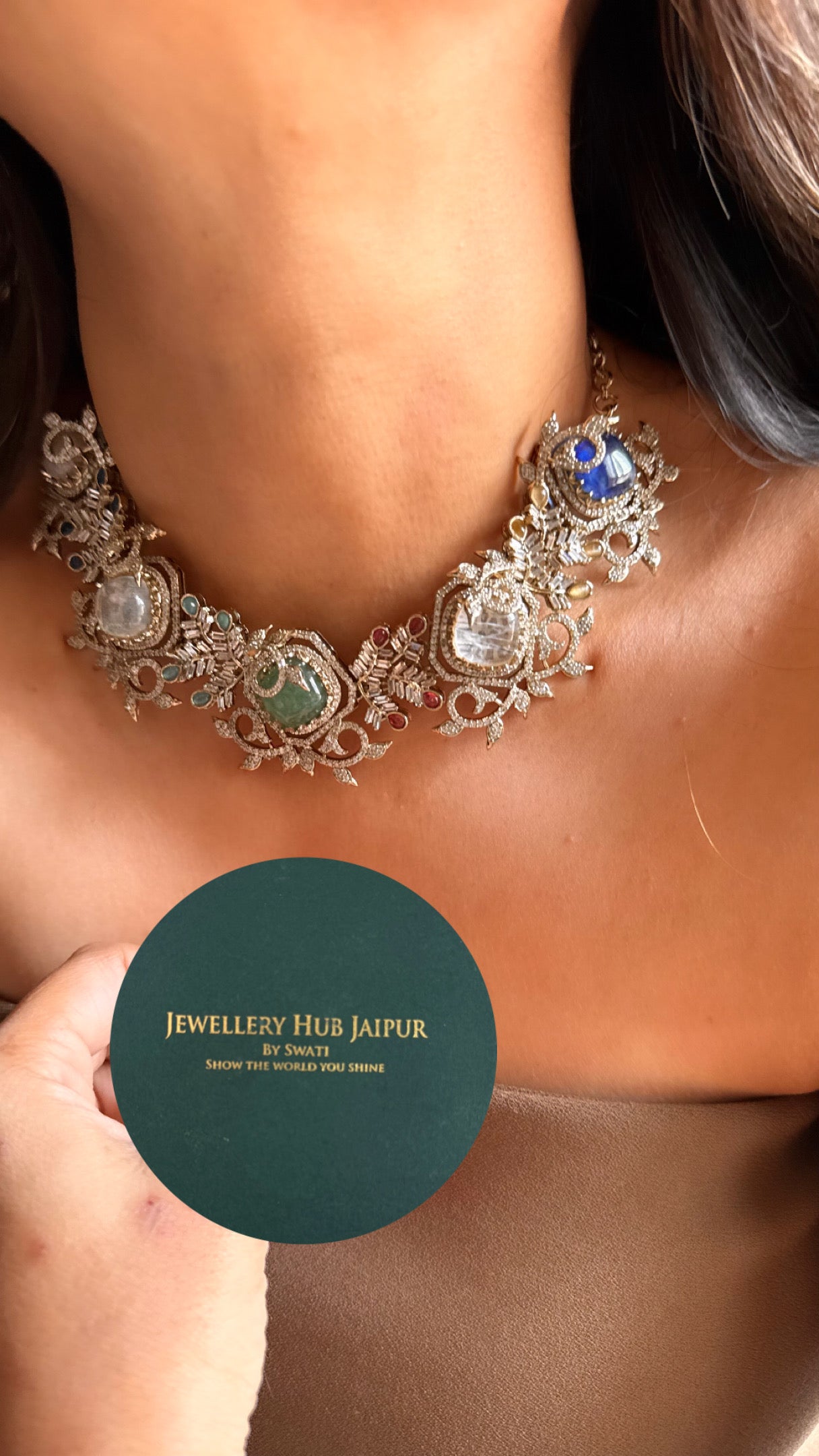 Sabhyasachi inspired with real stone designer Necklace