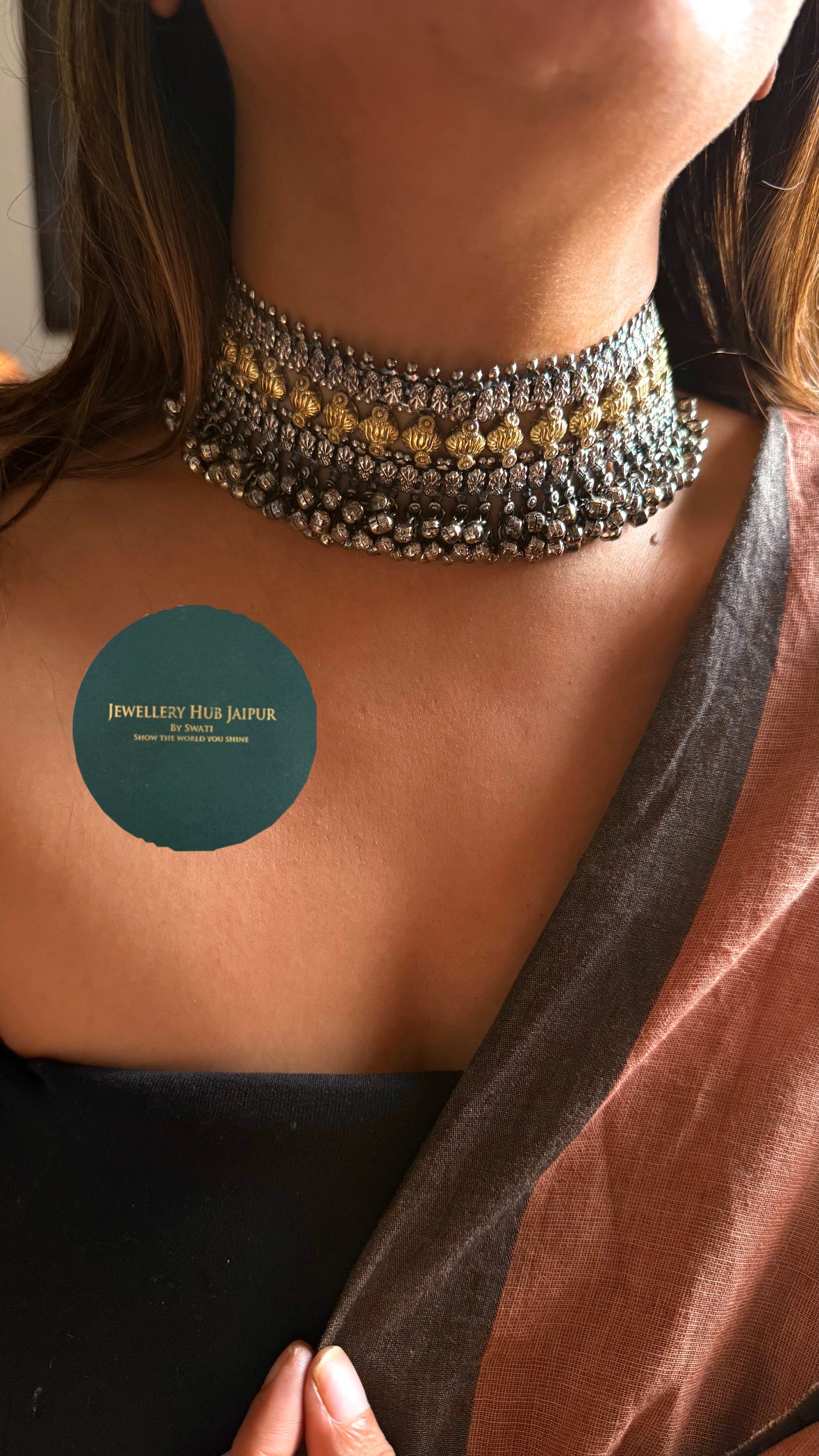Dongria tribal oxidised Ghungroo necklace