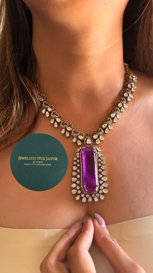 Preet Tanzanite necklace with earrings