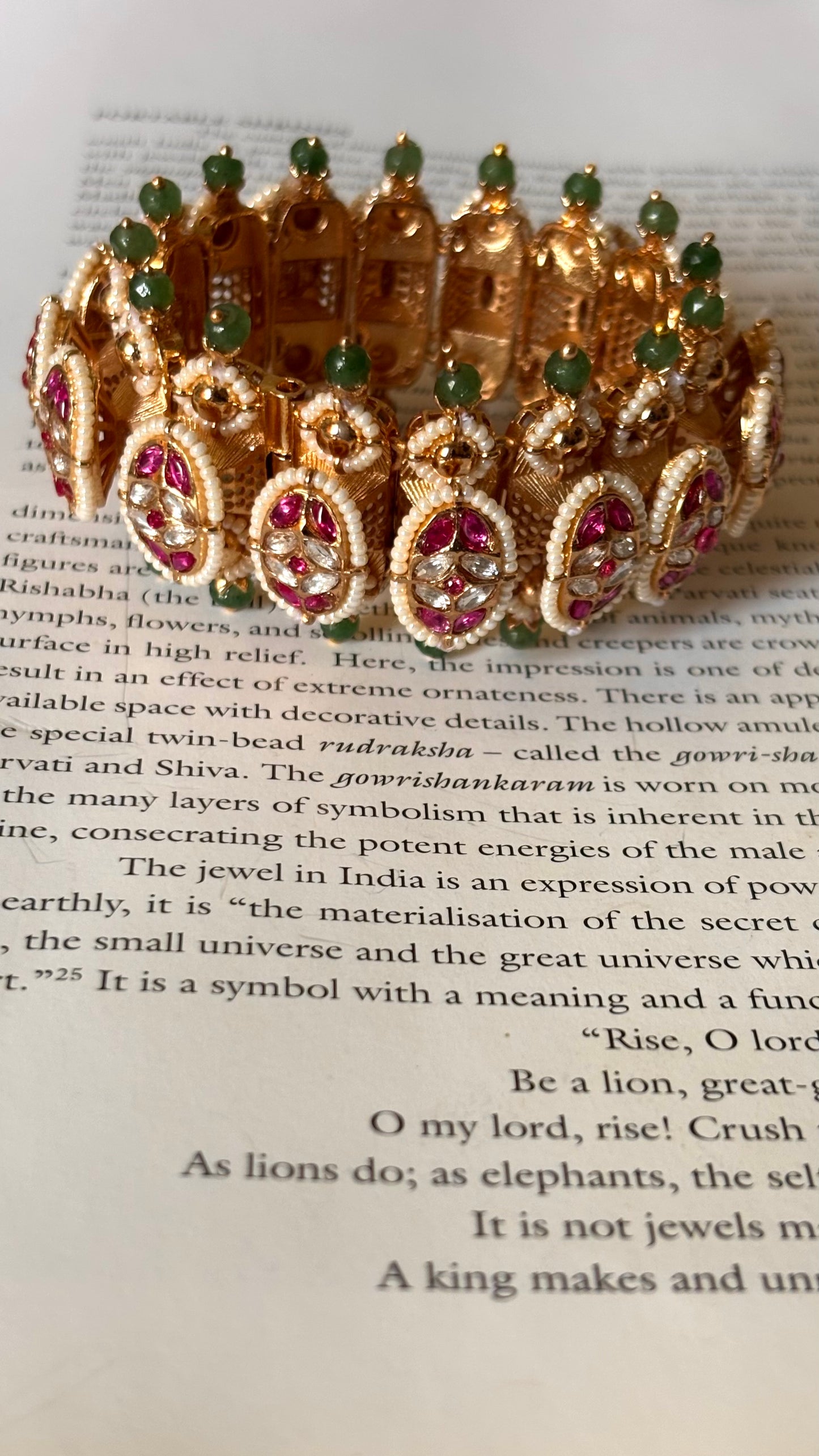Ruby emerald flexible pacheli bracelet ( single )made on order only