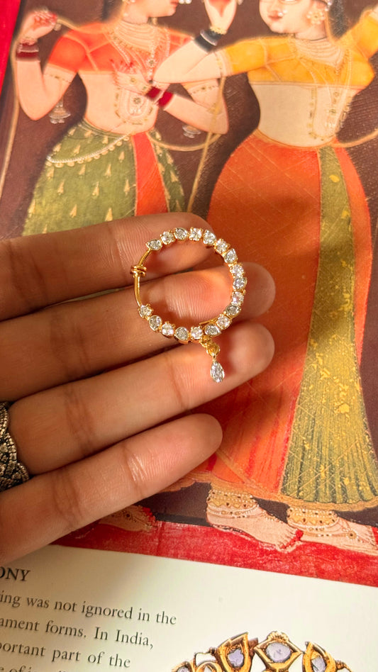 Cz diamond nath (gold)