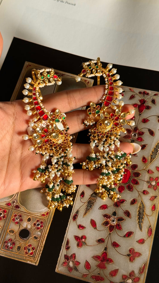 Paachi rajwada ruby ear cuff Chandbali