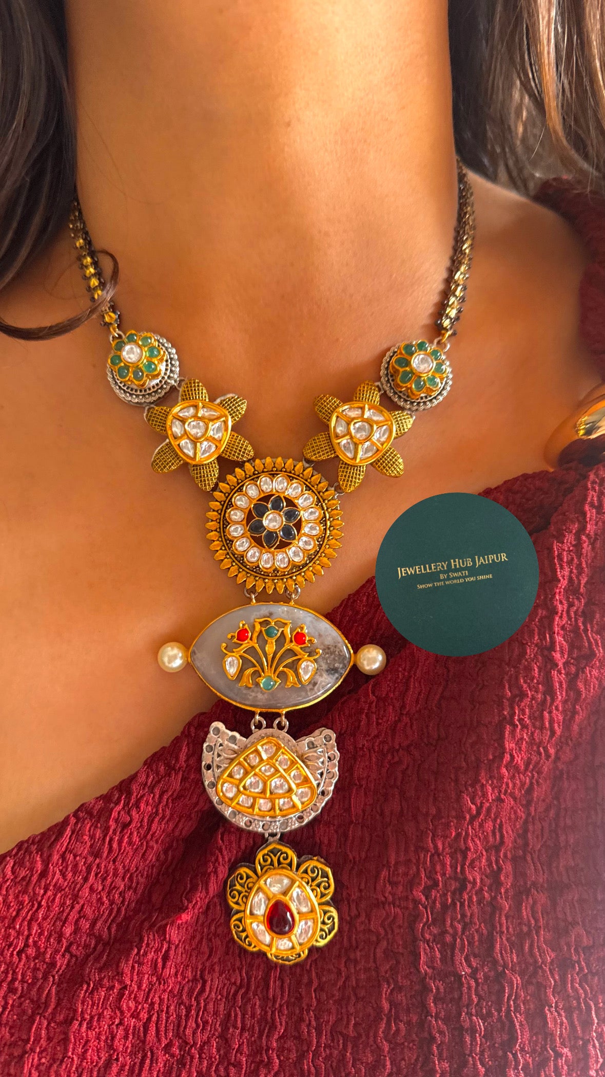 Sabhyasachi inspired coral designer necklace