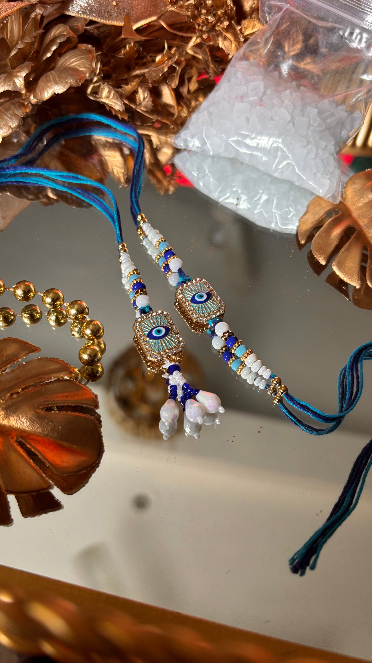 Evil eye couple rakhi ( shipping will be extra )