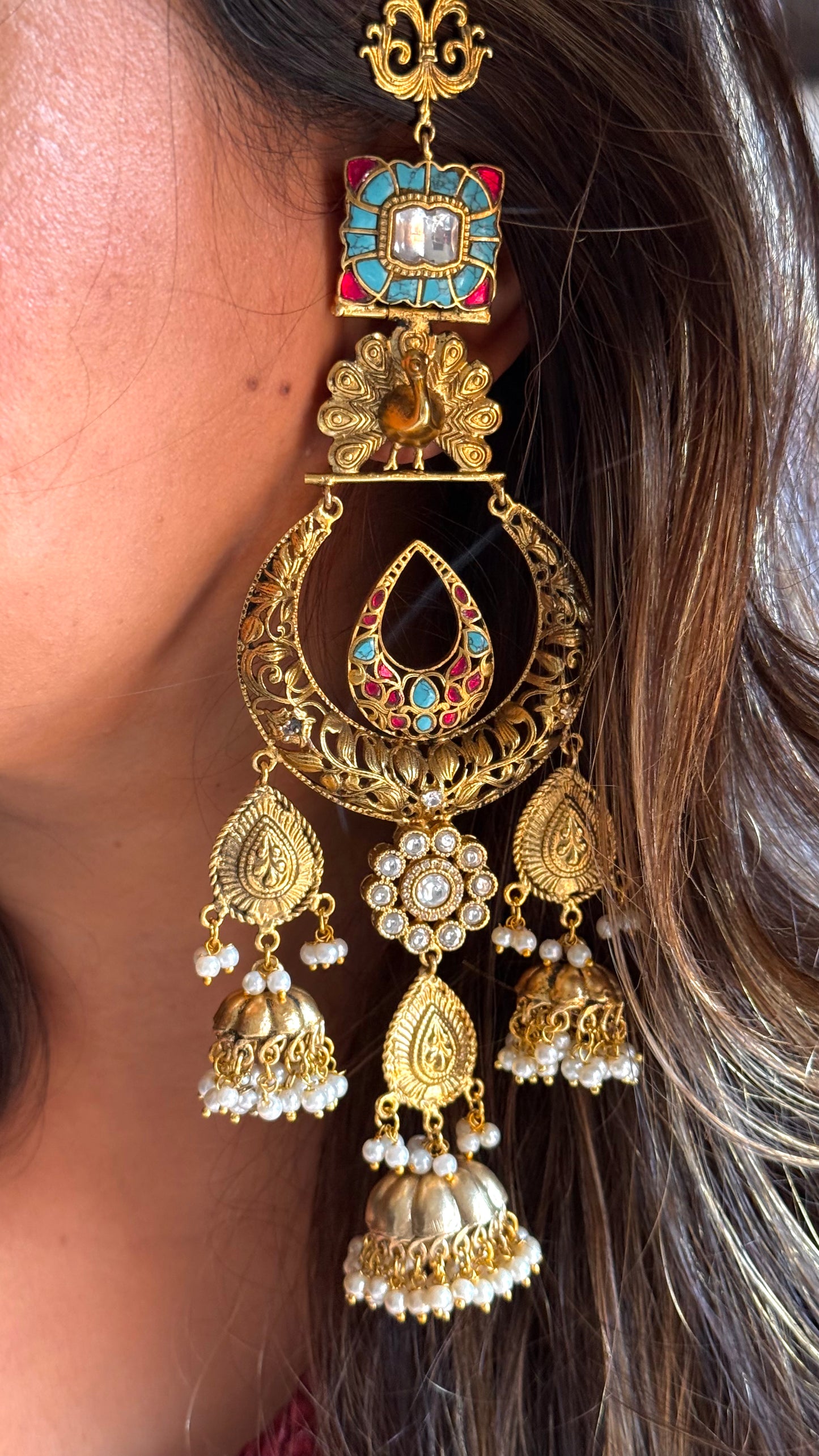 Kashminiri heritage design pachi danglers
