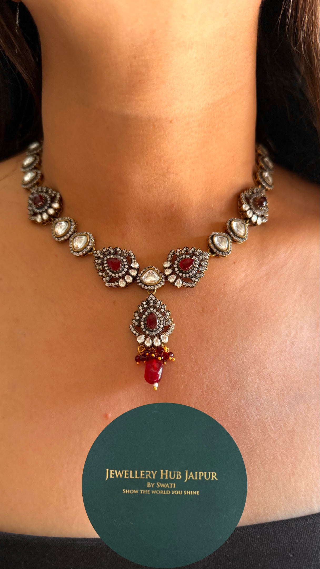 Ruby polki victorain minimal collar set