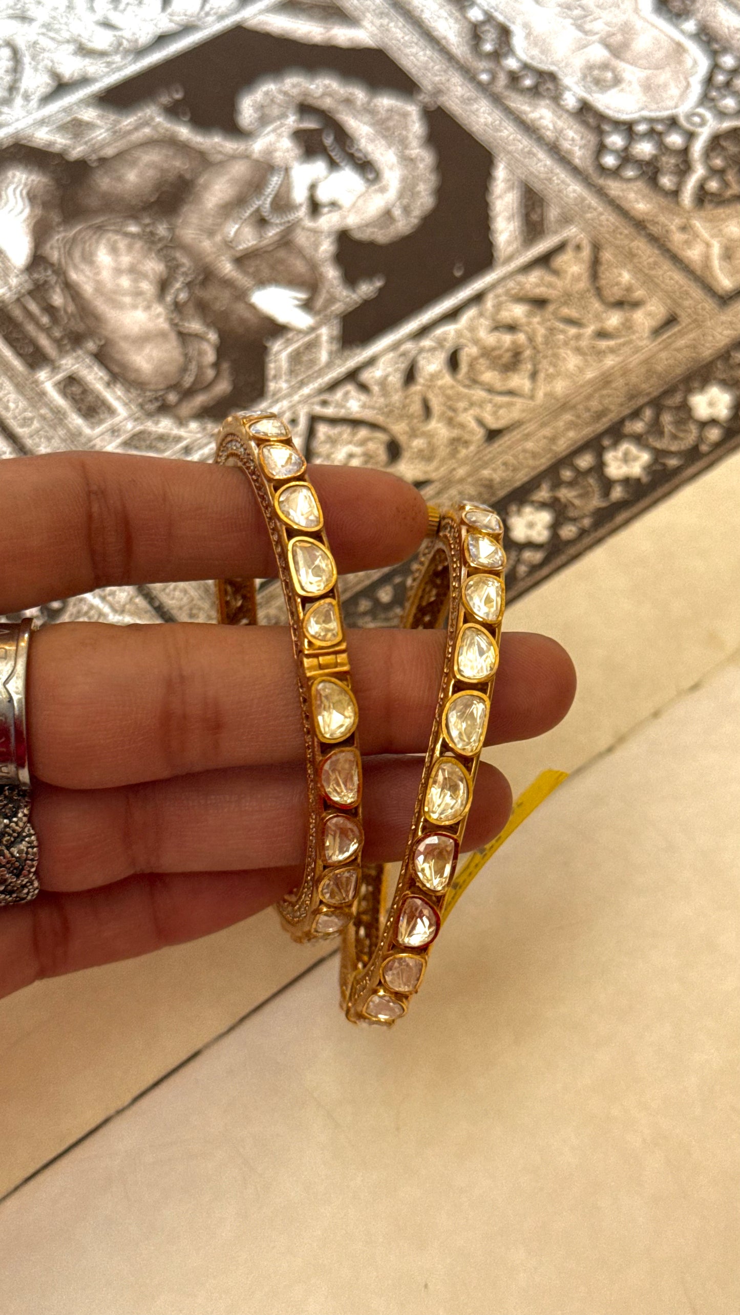 Designer peeli polki Bangles