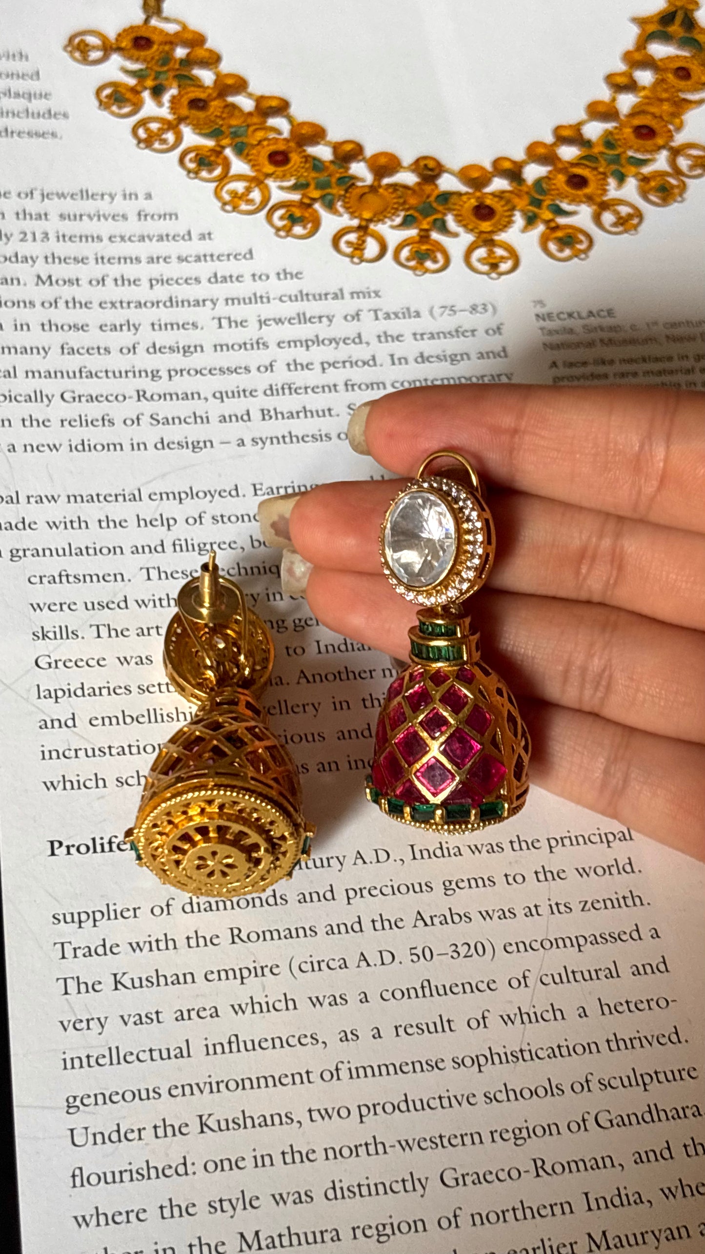 Emerald & Rani pink meenakari Danglers