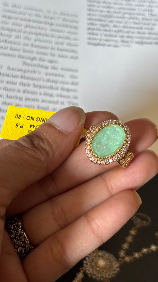 Mint stone moissanite Ring