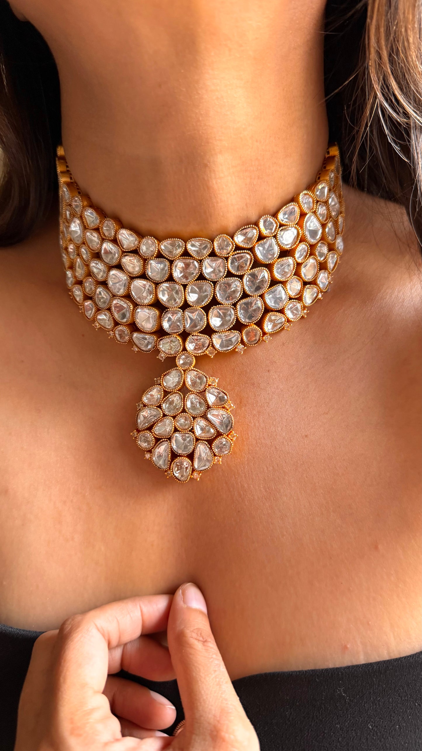 Real moissanite Arshiya necklace with pendant