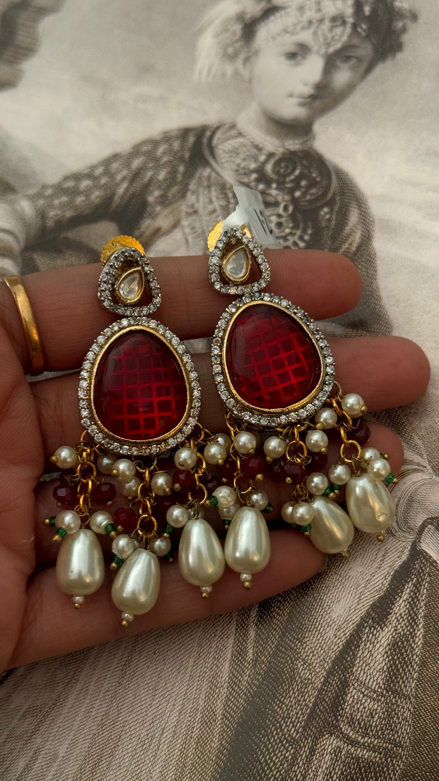 Ruby victorian earrings