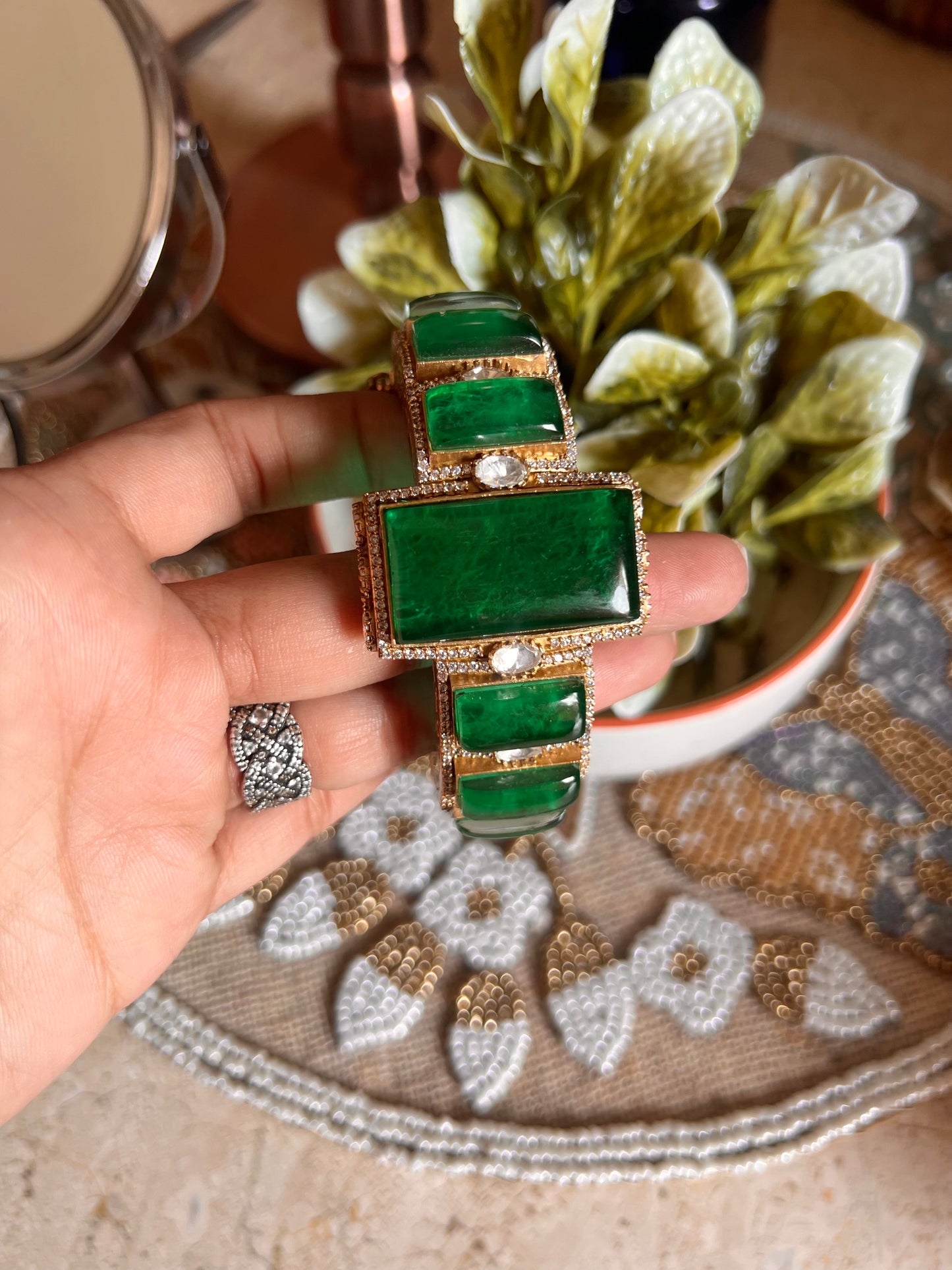 Emerald doublet bracelet