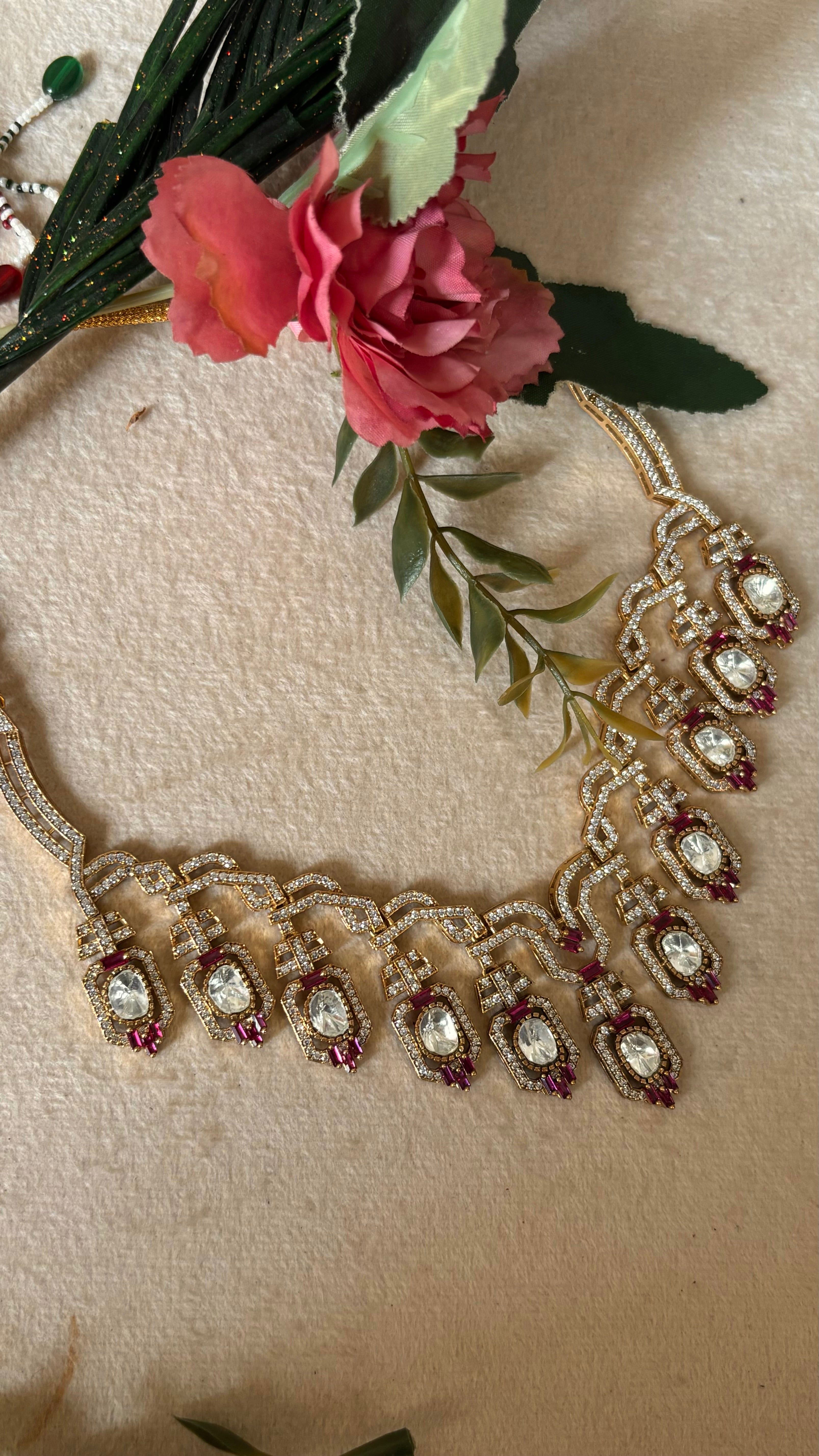 Ruby diamond collar necklace