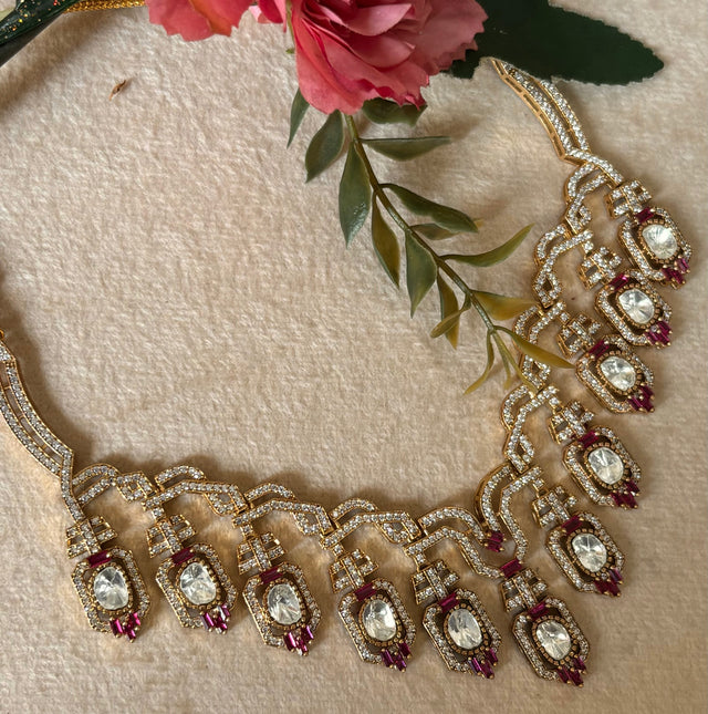 Ruby diamond collar necklace