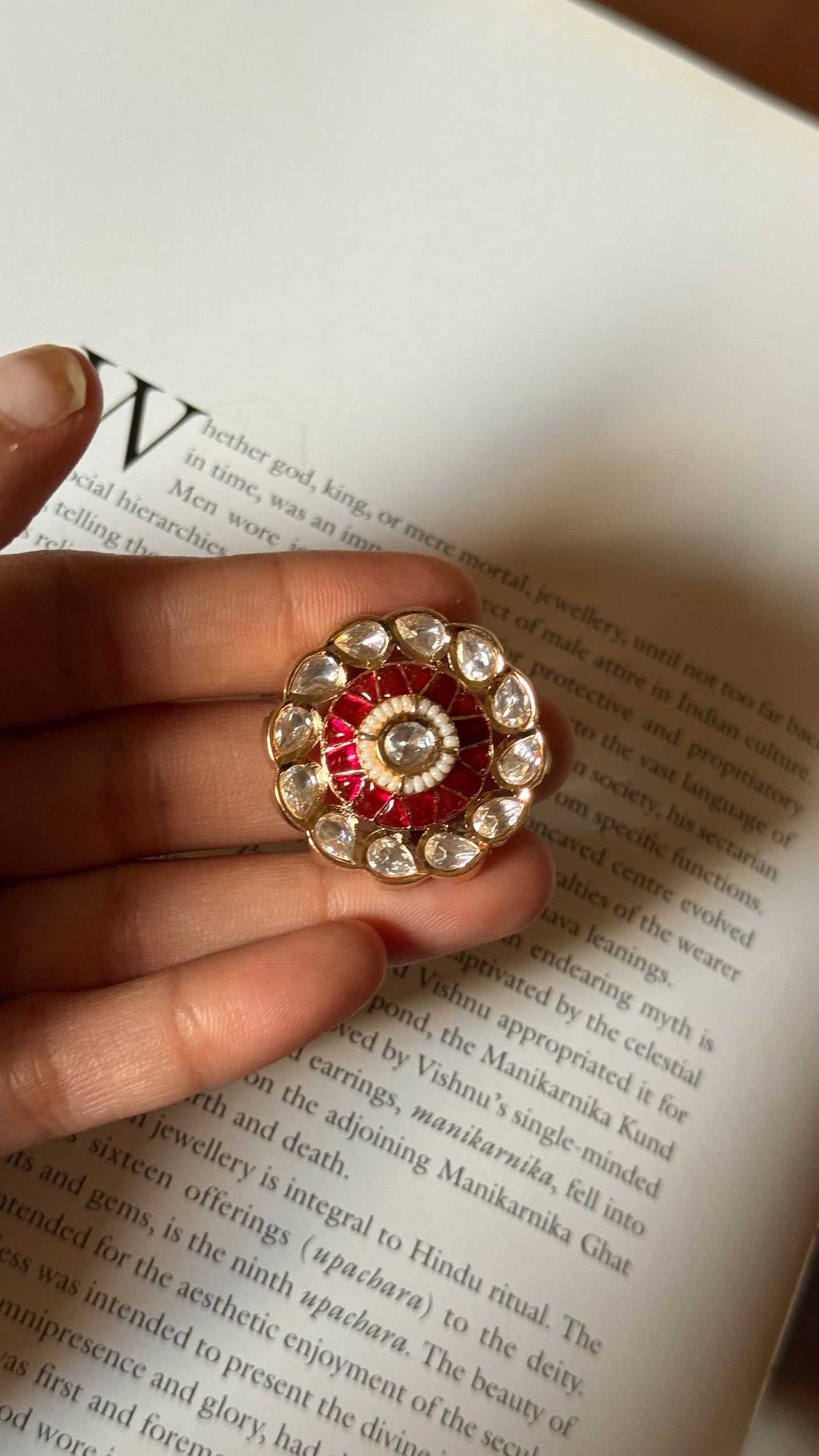 Rani pink katdana moissanite adjustable ring