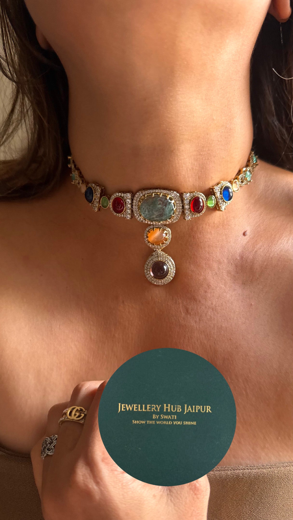 Sabyasachi inspired with natural cocktail choker necklace