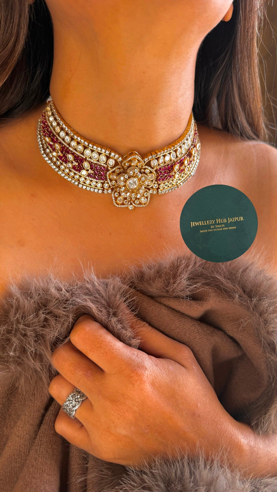 Rose rani pink choker