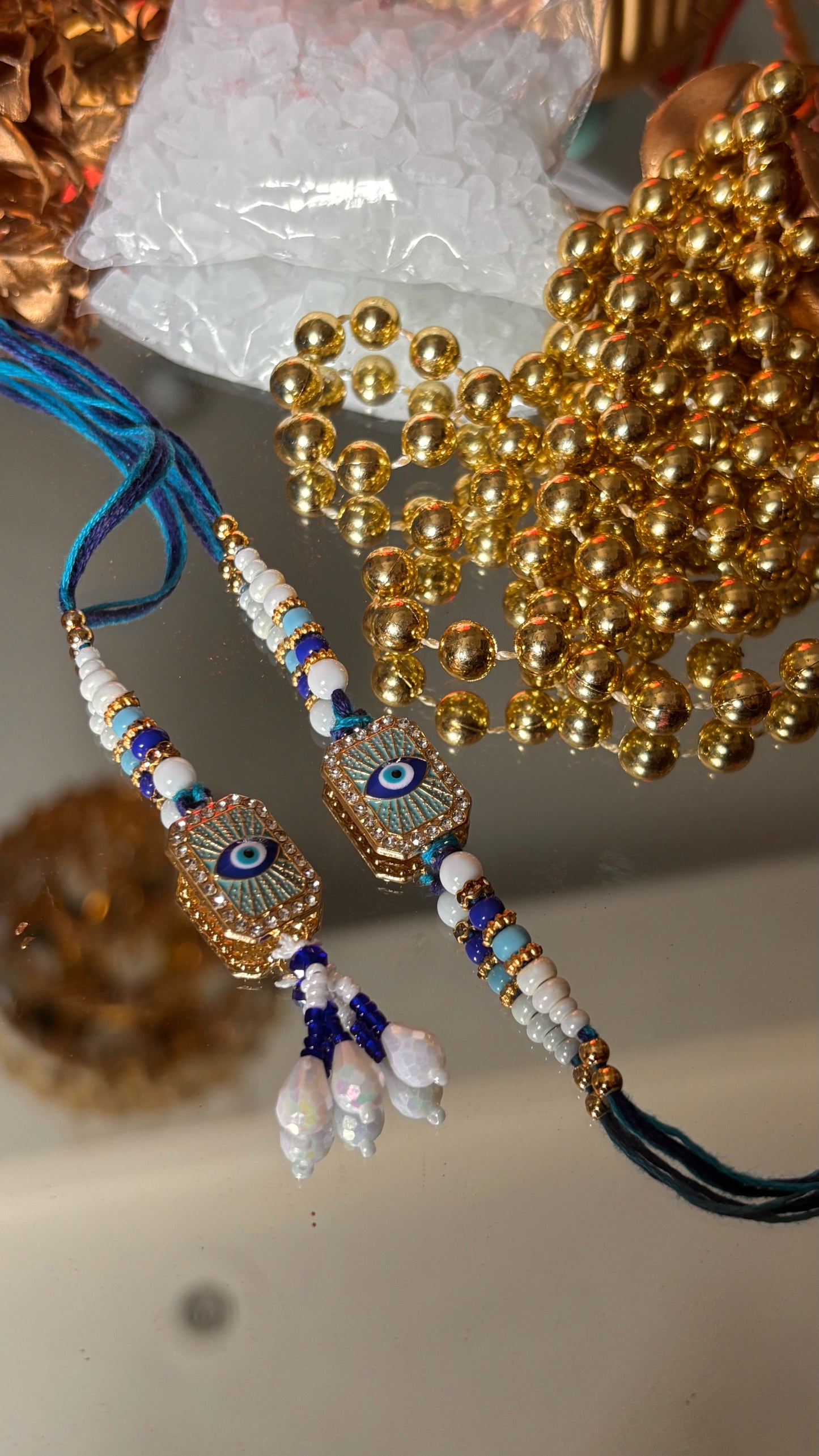 Evil eye couple rakhi ( shipping will be extra )