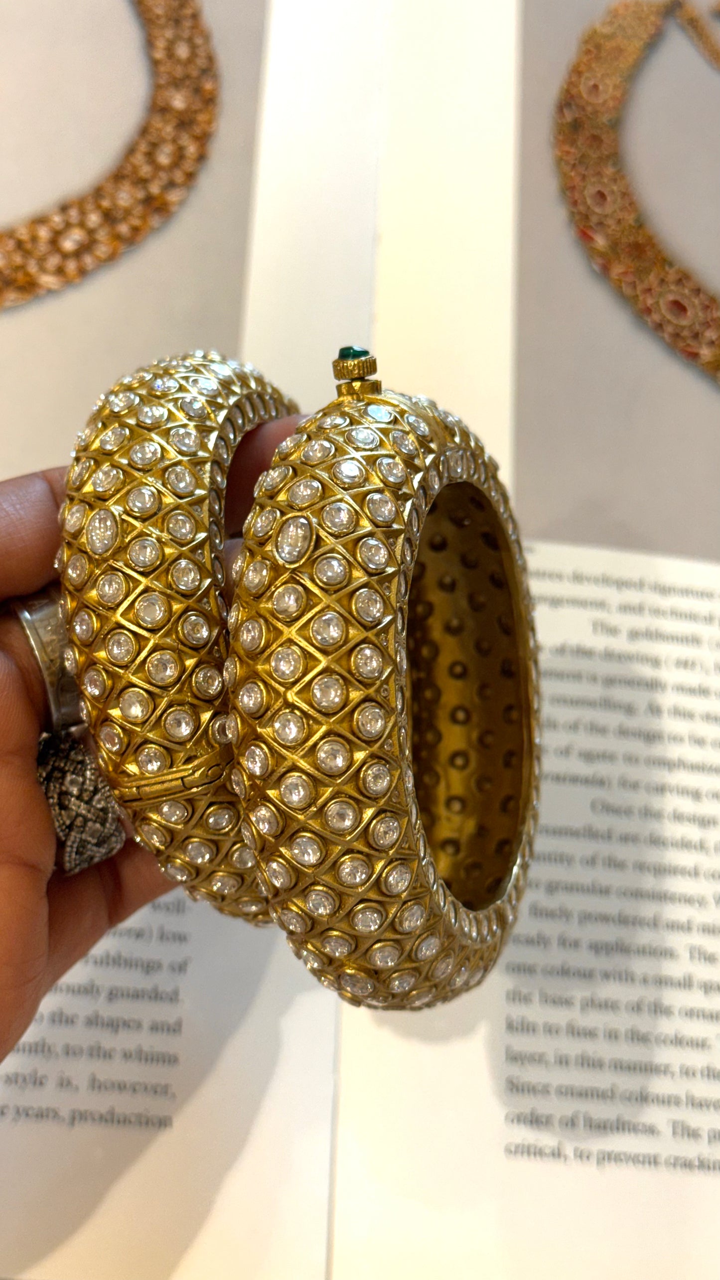 Real Moissanite jodha kada