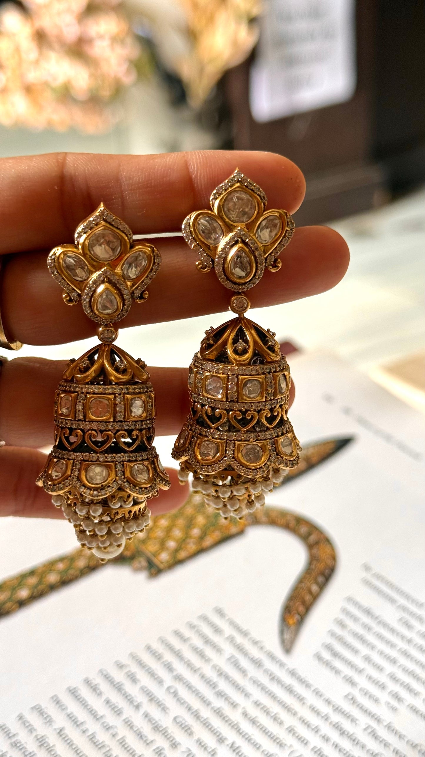 Heritage real moissanite jhumki