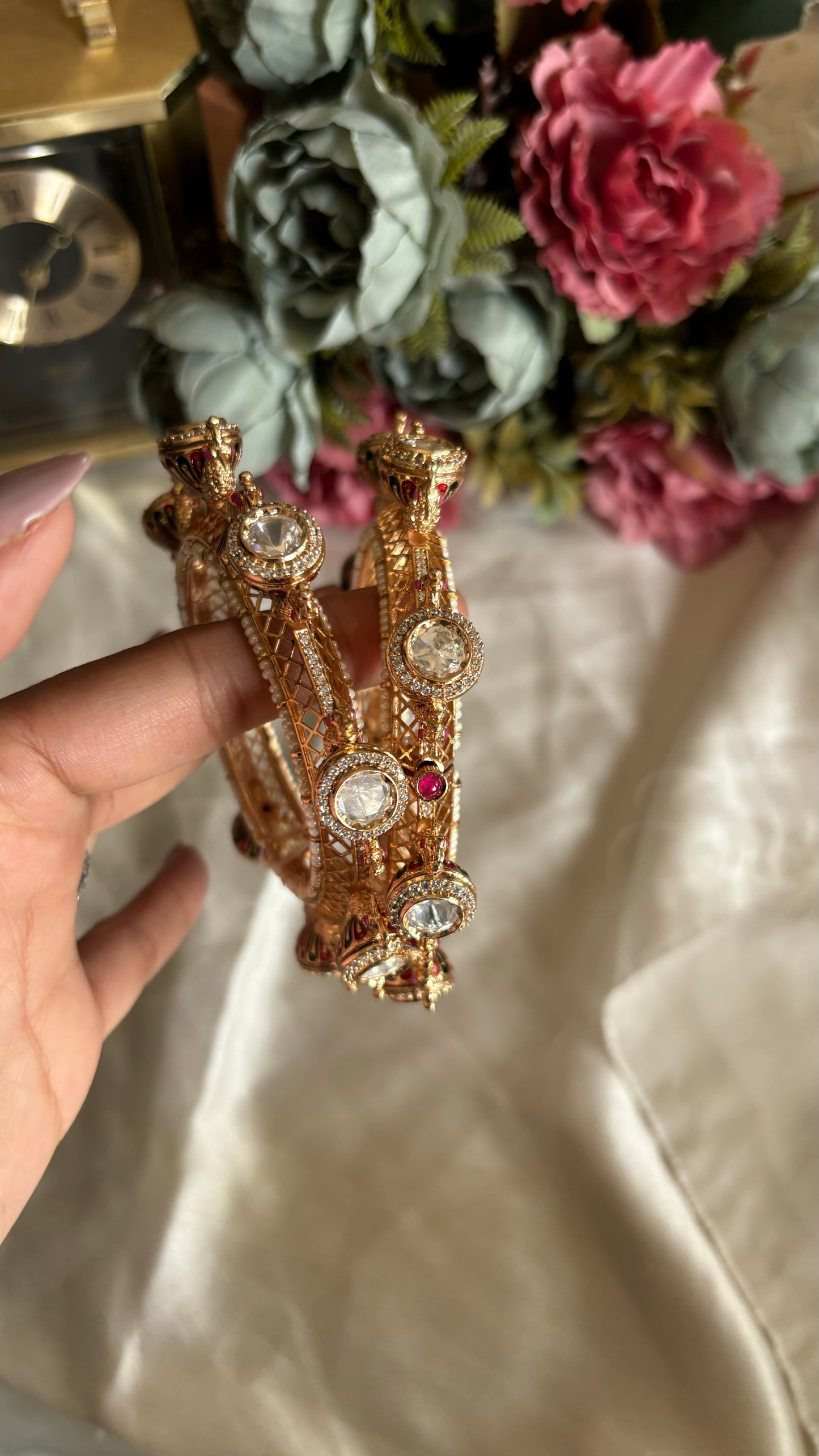 Moissanite polki bangdi bangles