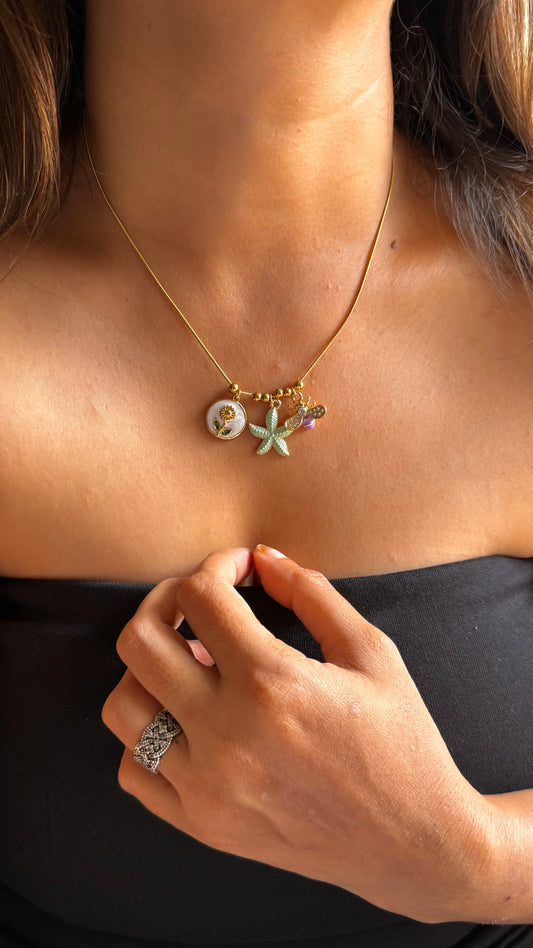 Whimsical ocean Theme Charm Necklace