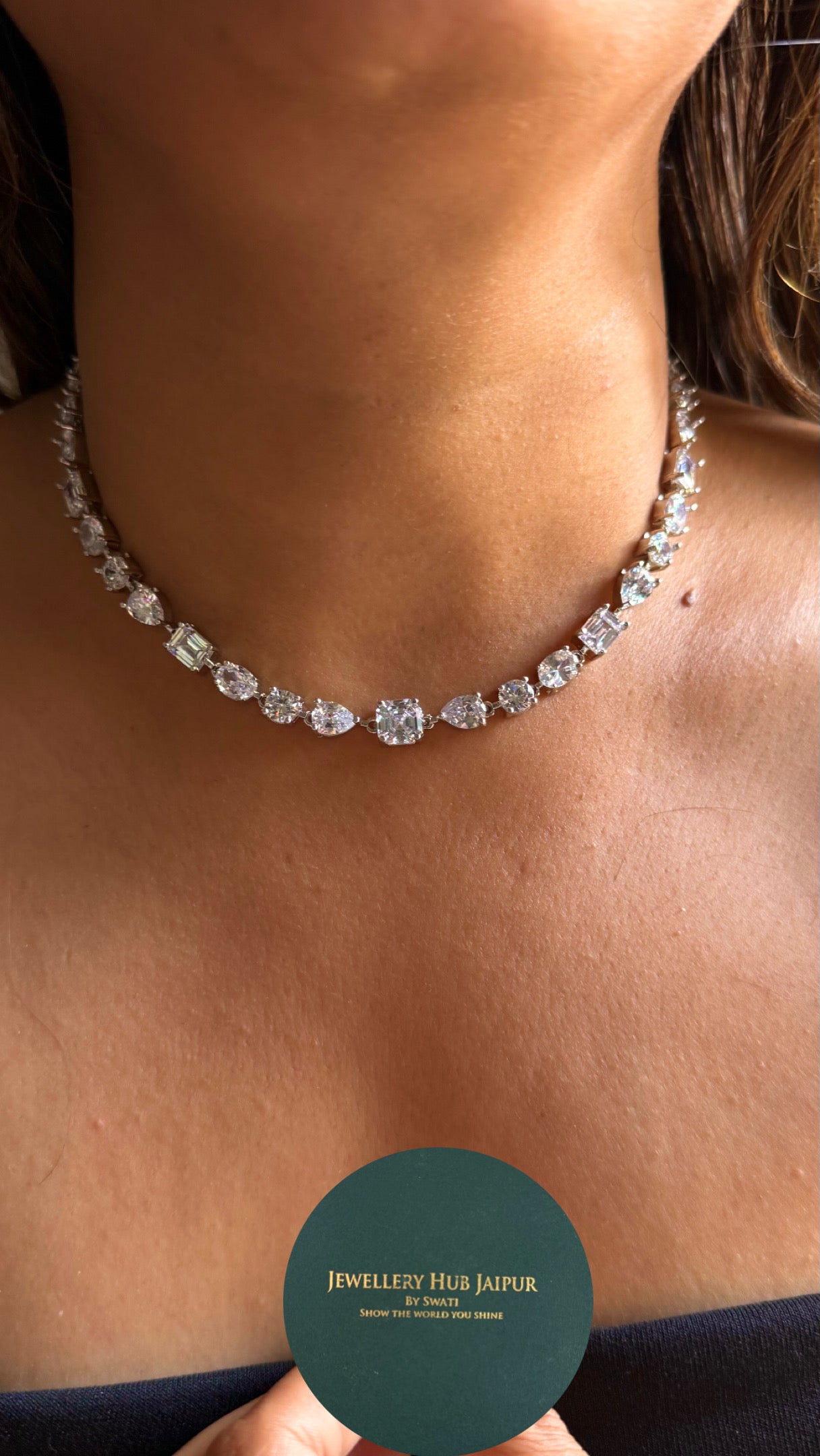 Single line uncut cz diamond necklace