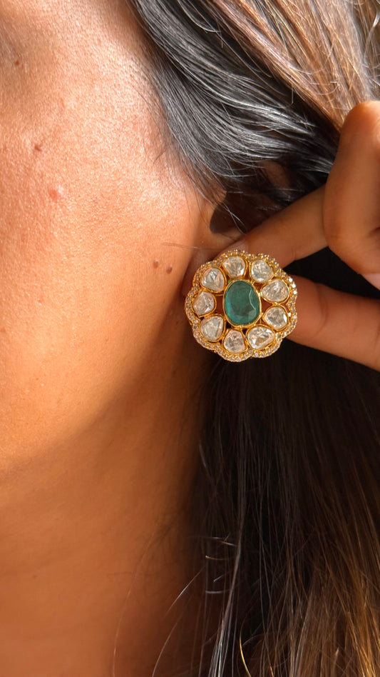 Real Moissanite Emerald studs