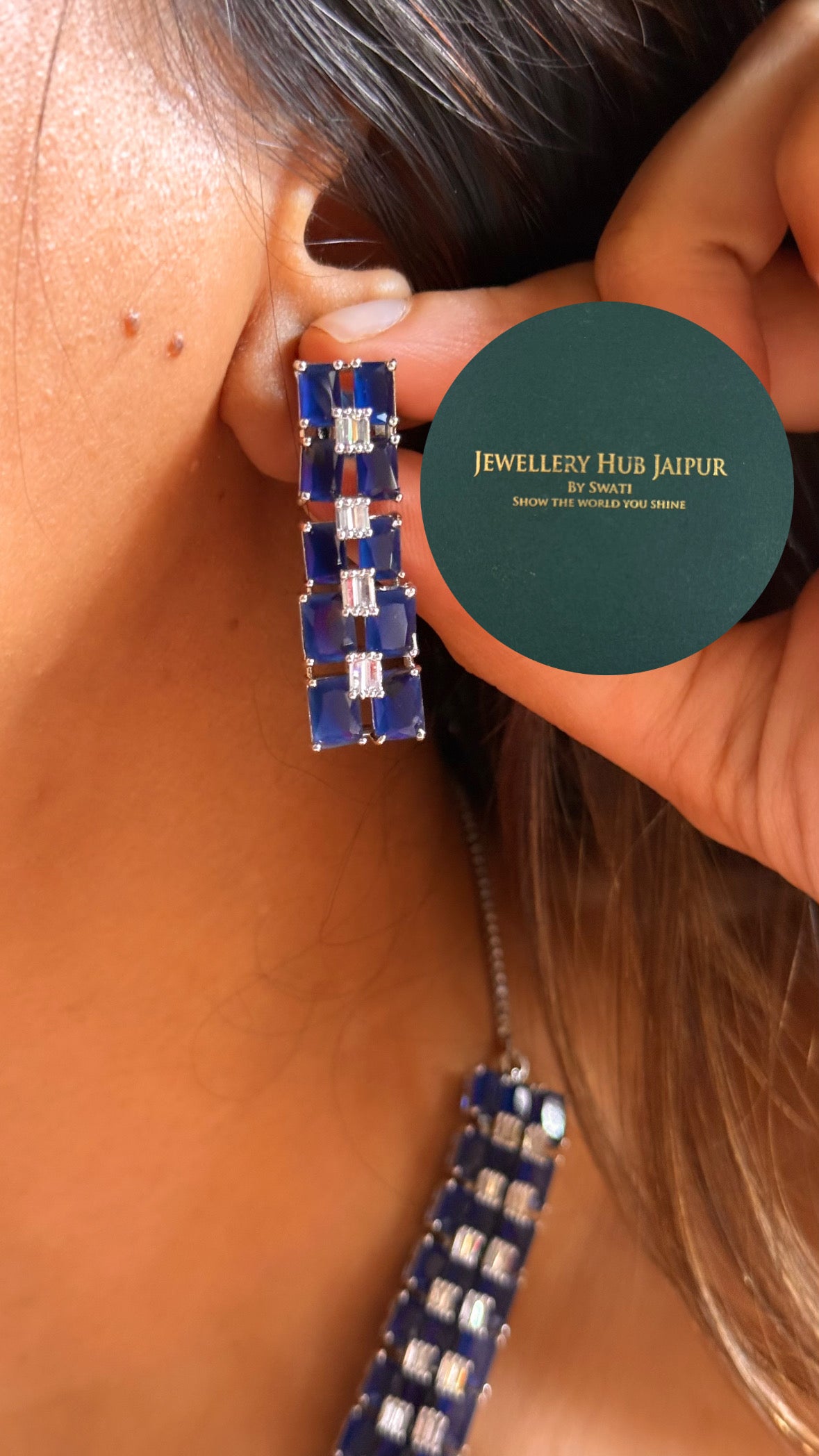 Sapphire cz diamond designer collar set