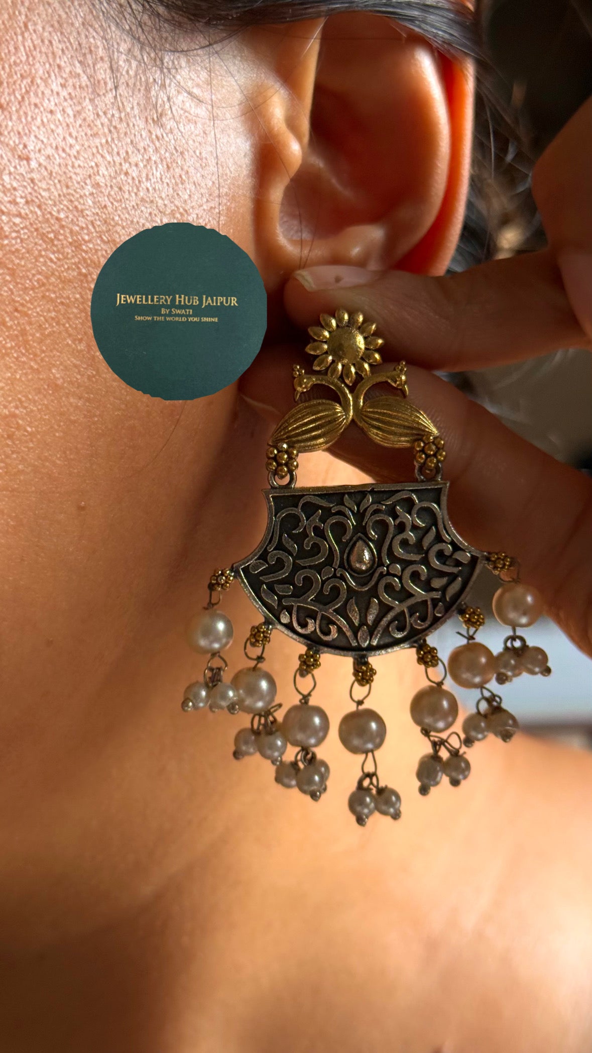 Peacock Inspired Savar Tribal Pendant Necklace