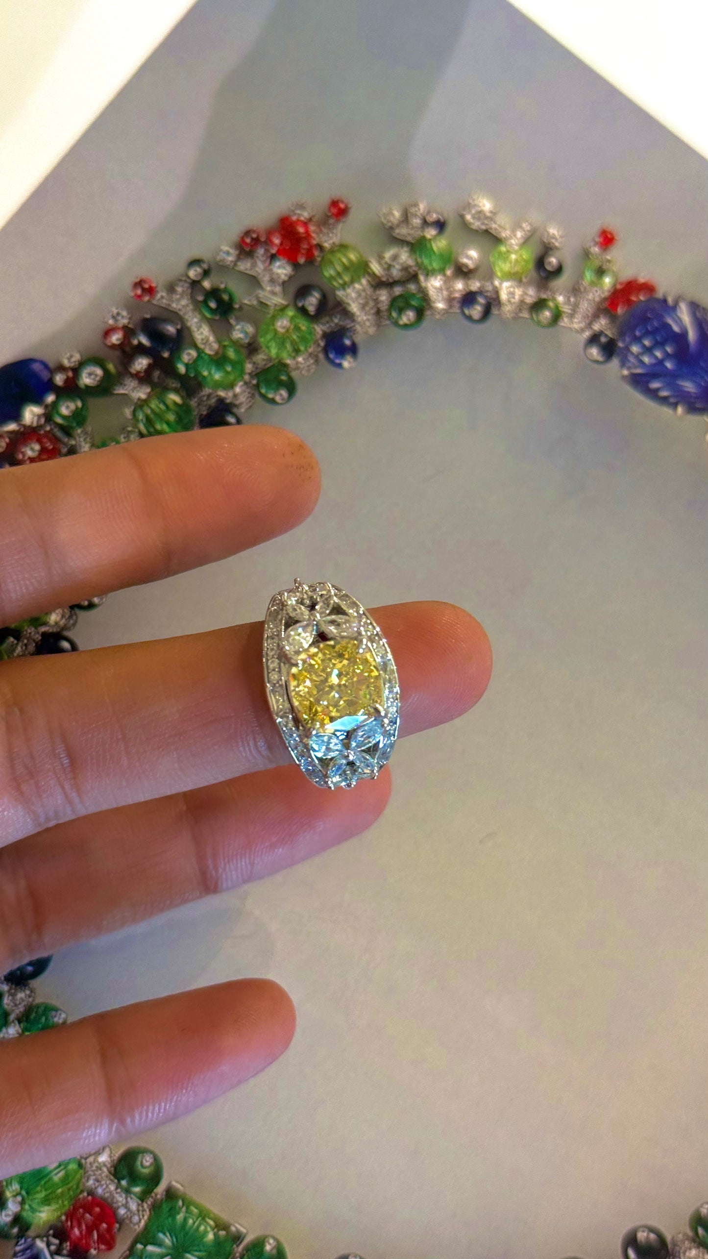 Citrine cz diamond designer cocktail ring