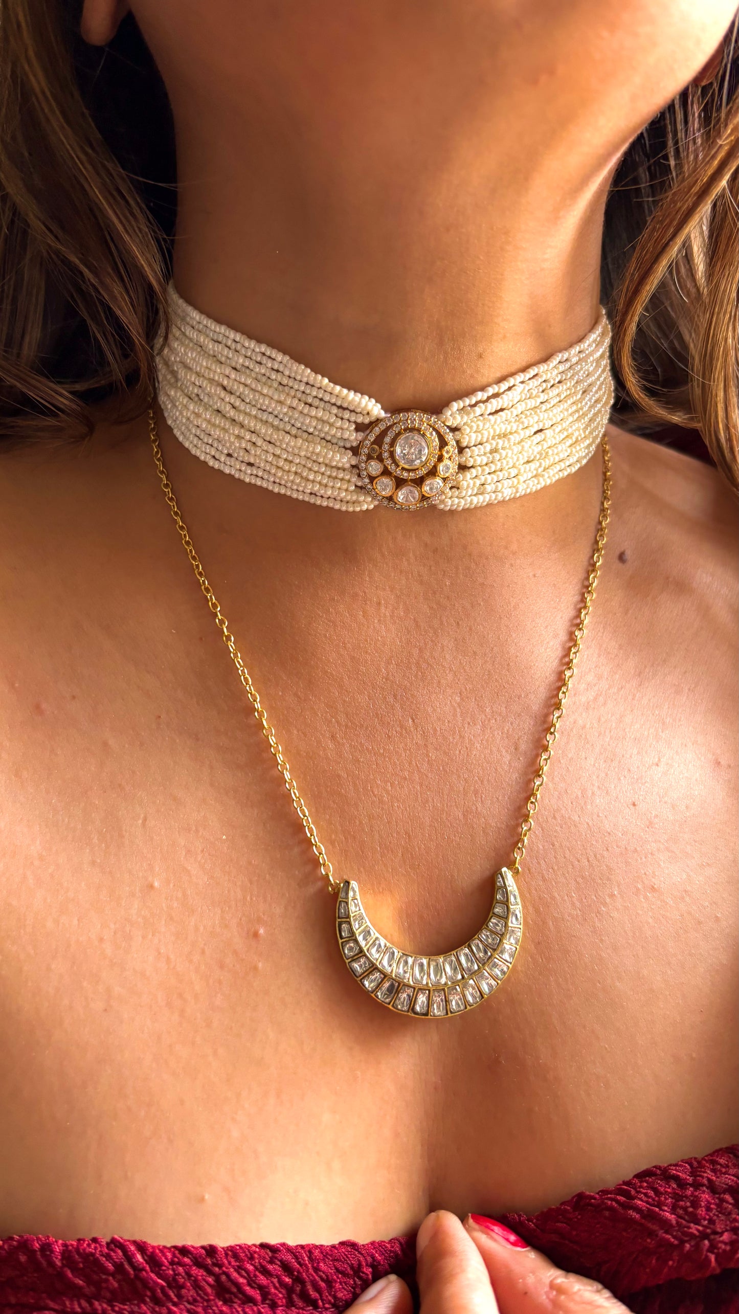 Pearl choker combo with pendant  necklace