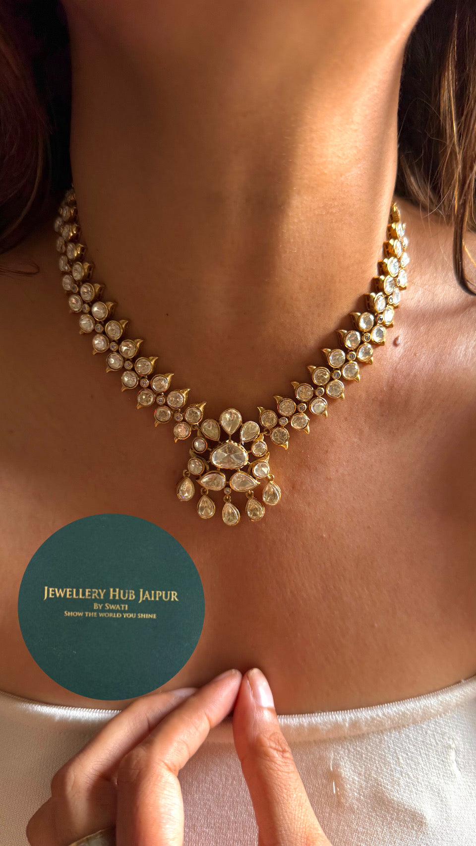 Peeli polki sunheri designer necklace