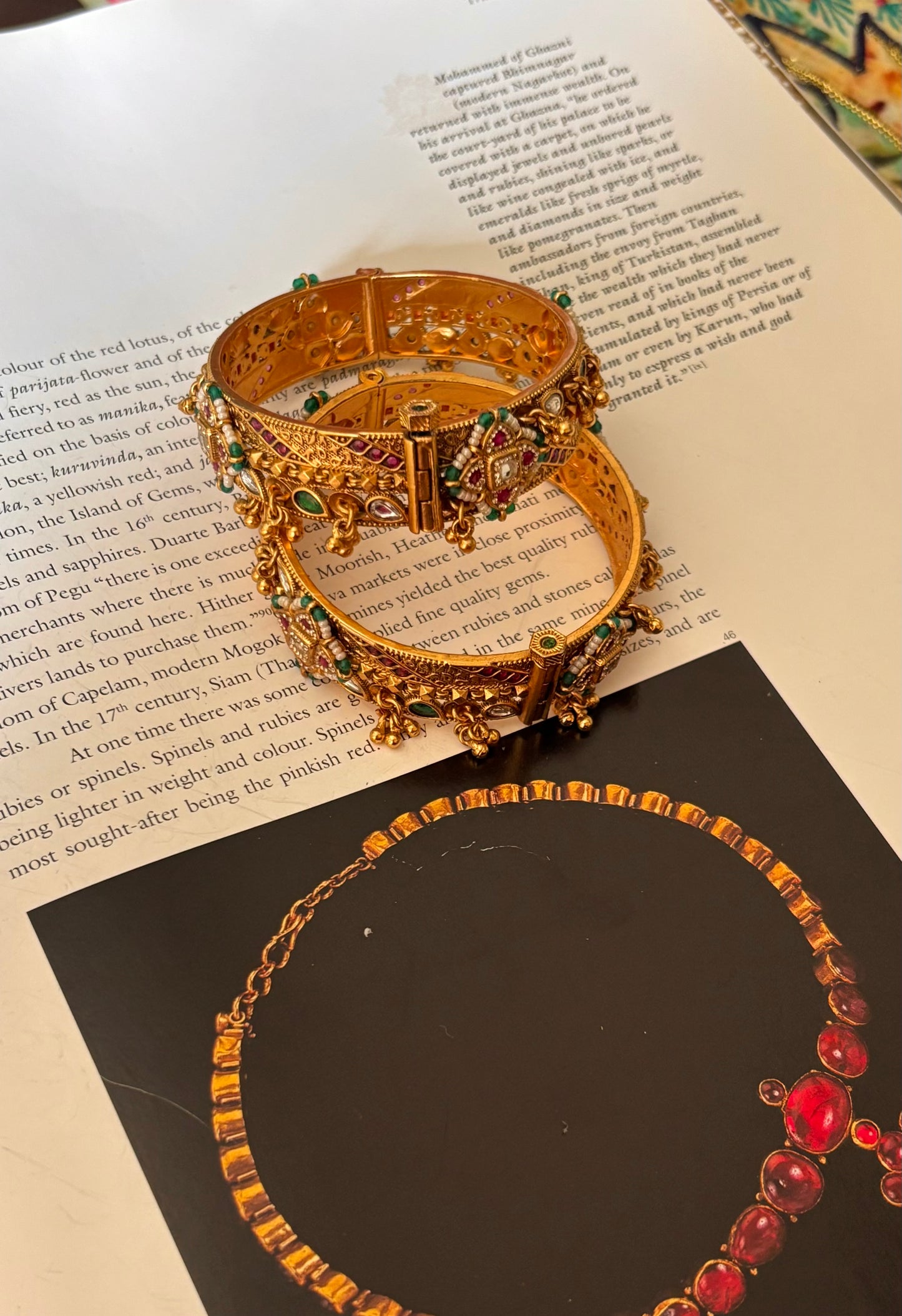 Ruby floral heritage openable bangles