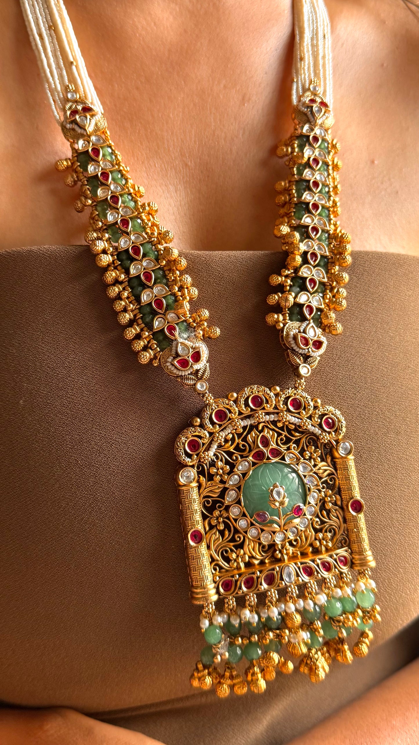 Mint & rani pink rajwada long set